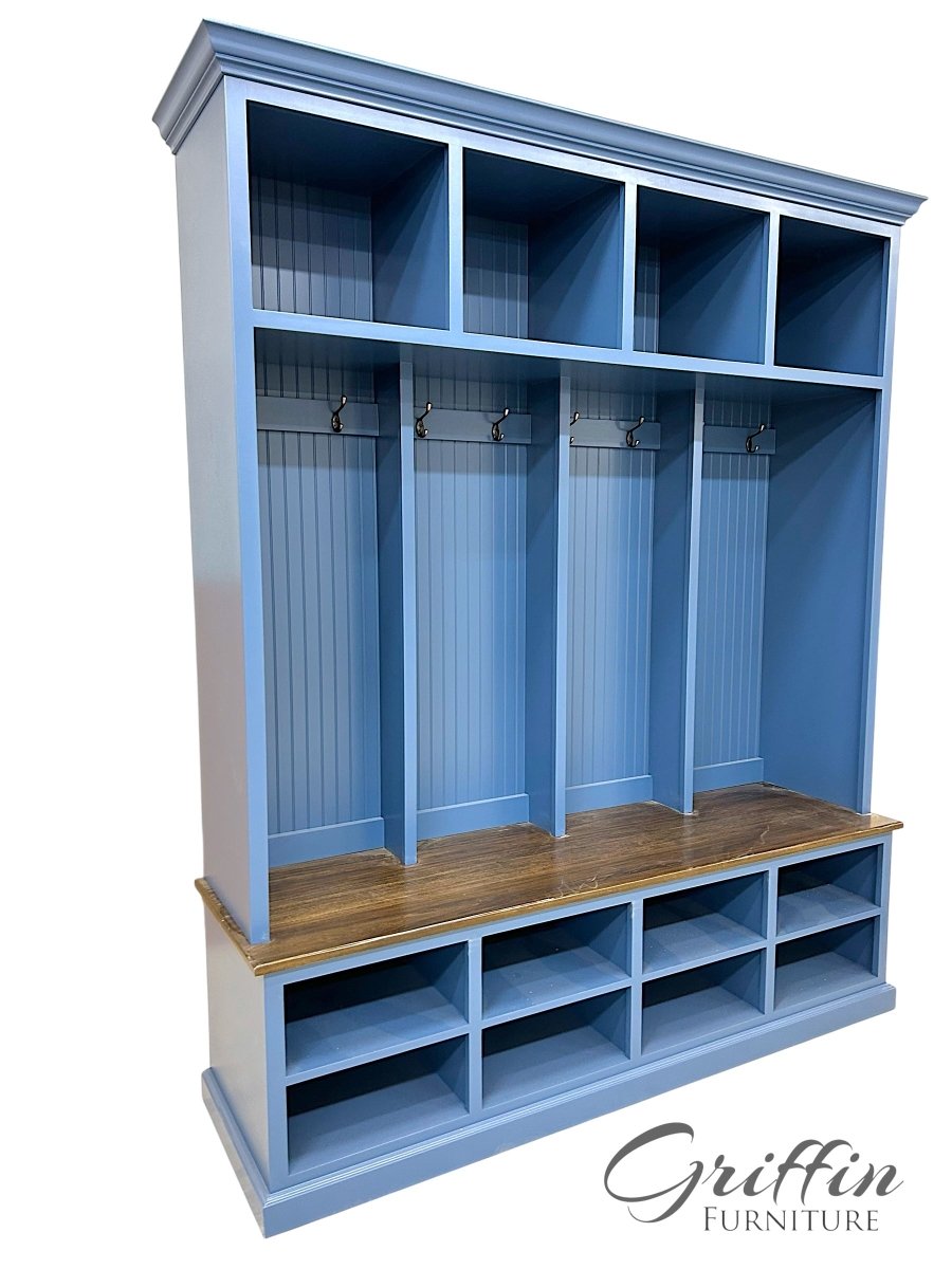 The Lewis Mudroom Locker – Stylish Entryway Storage & Organization Solution | Custom Wood Hall Tree with Cubbies & Hooks