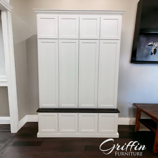 ASHVILLE 4-section Entryway bench with shoe storage - Griffin Furniture