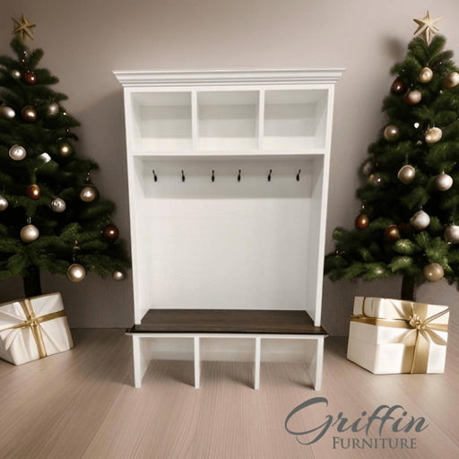BLUFFTON 3-section Hall tree bench - Griffin Furniture