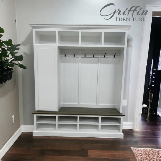 FORT MYERS 4-section hall tree with bench and shoe storage - Griffin Furniture