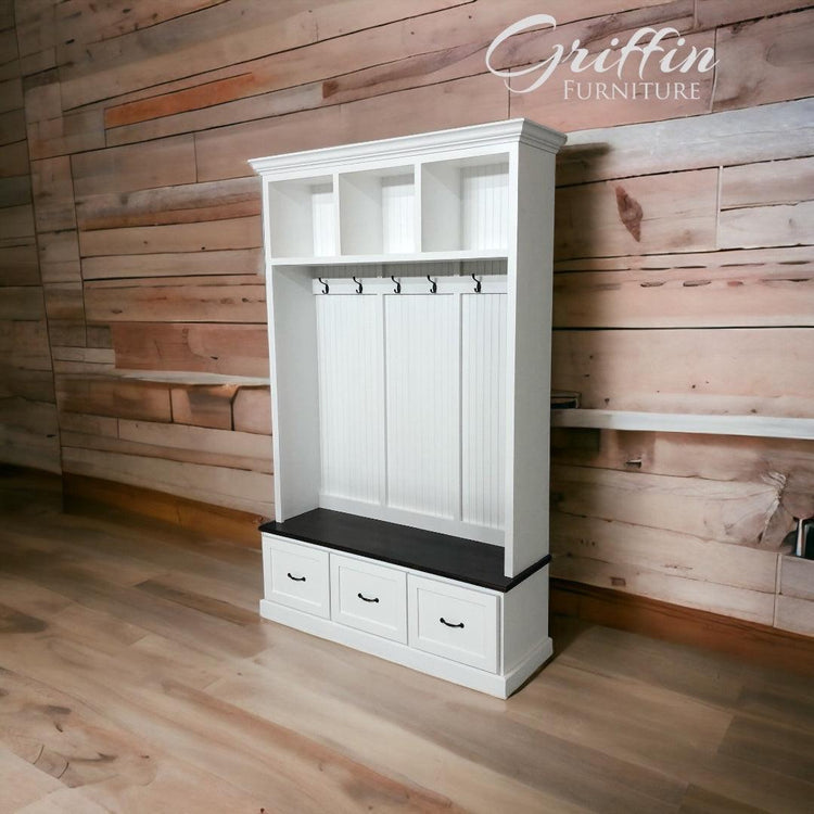 GEORGIA 3 section entryway storage bench hall tree - Griffin Furniture