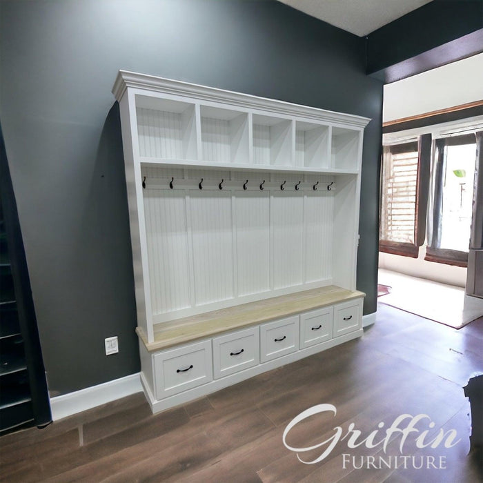 GEORGIA 5 section Mudroom bench with storage - Griffin Furniture