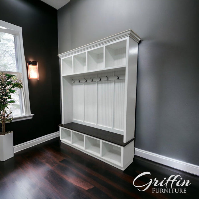 HOUSTON 4-section hall tree with bench and shoe storage - Griffin Furniture